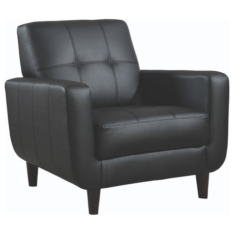 Furniture City Houma - Coaster - Aaron Upholstered Track Arm Tufted Accent Chair Black - 900204