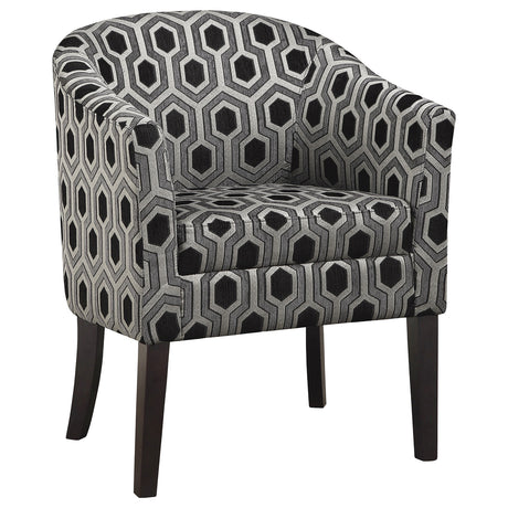 Furniture City Houma - Coaster - Jansen Upholstered Accent Club Chair Grey and Black - 900435