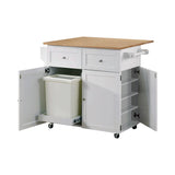 Furniture City Houma - Coaster - Jalen 3-door Mobile Kitchen Cart Natural Brown and White - 900558