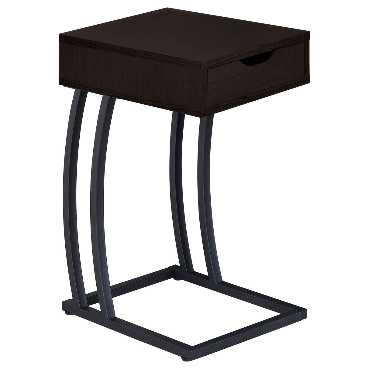 Furniture City Houma - Coaster - Troy 1-drawer C-Shaped Side Table Power Outlet Cappuccino - 900578