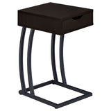 Furniture City Houma - Coaster - Troy 1-drawer C-Shaped Side Table Power Outlet Cappuccino - 900578