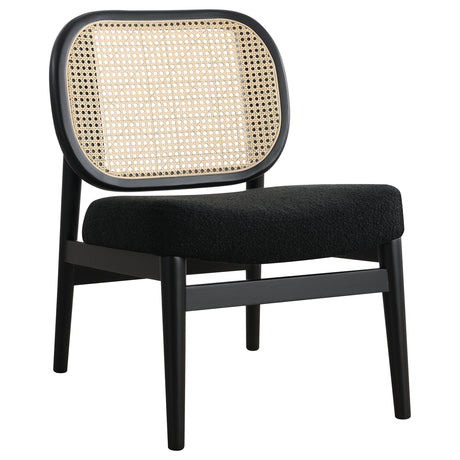 Furniture City Houma - Coaster - Rayo Rattan Cane Back Accent Chair with Padded Seat Black - 900620