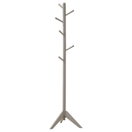Furniture City Houma - Coaster - Devlin 6 Hook Freestanding Wood Coat Rack Hat Hanger Grey - 900632