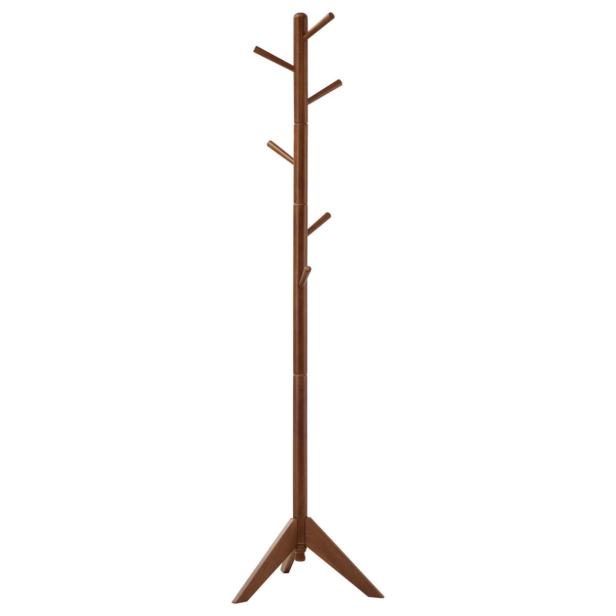 Furniture City Houma - Coaster - Devlin 6 Hook Freestanding Wood Coat Rack Hat Hanger Walnut - 900633