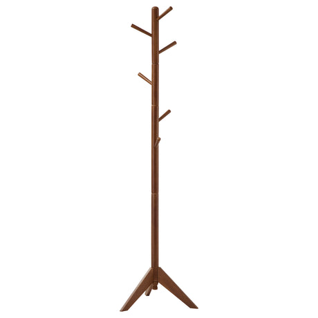 Furniture City Houma - Coaster - Devlin 6 Hook Freestanding Wood Coat Rack Hat Hanger Walnut - 900633
