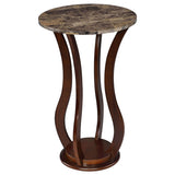 Furniture City Houma - Coaster - Elton Round Faux Marble Top Accent Side Table Brown - 900926