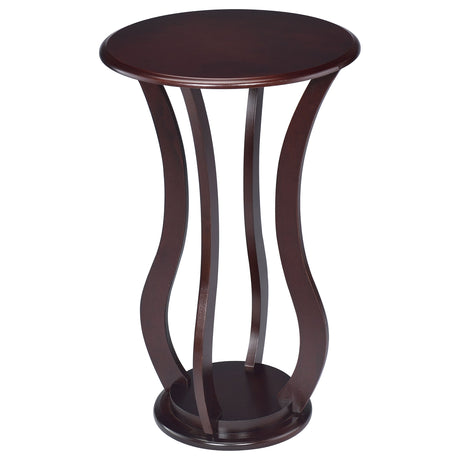 Furniture City Houma - Coaster - Elton Round Wood Top Accent Side Table Cherry - 900934