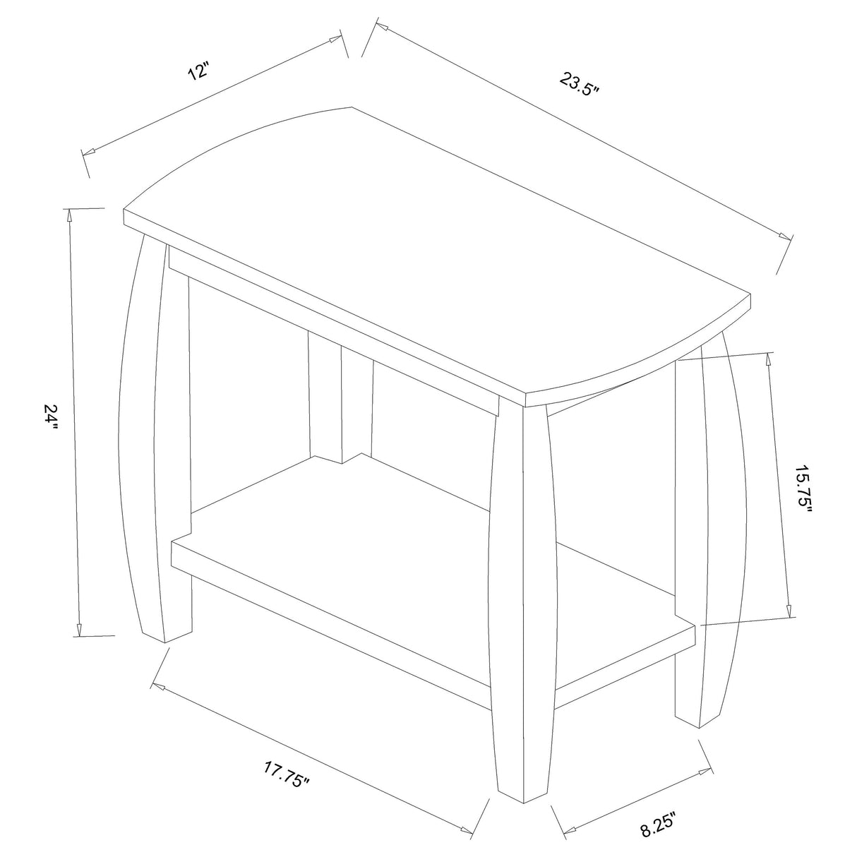 Dixon 1-shelf Rectangular Wood Side Table Cappuccino