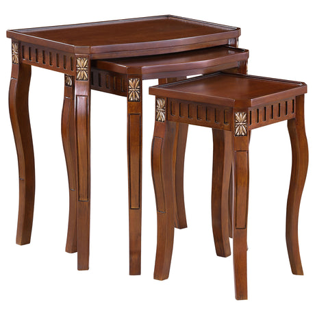Furniture City Houma - Coaster - Daphne 3-piece Rectangular Wood Nesting Table Set Warm Brown - 901076