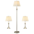 Furniture City Houma - Coaster - Griffin 3-piece Floor and Table Lamp Set Brushed Nickel - 901235