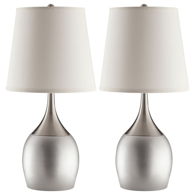 Furniture City Houma - Coaster - Tenya 24-inch Empire Shade Urn Table Lamp Silver (Set of 2) - 901471
