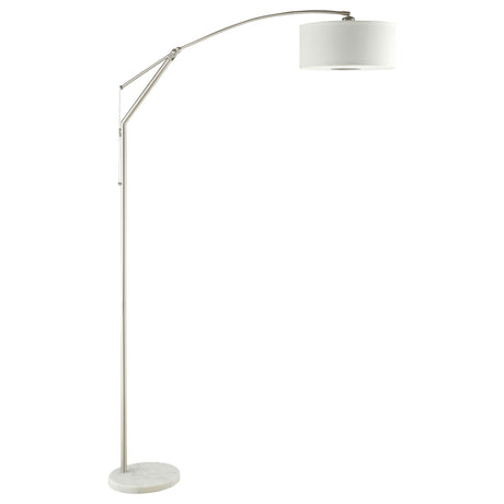 Furniture City Houma - Coaster - Moniz 81-inch Drum Shade Arc Adjustable Floor Lamp Chrome - 901490