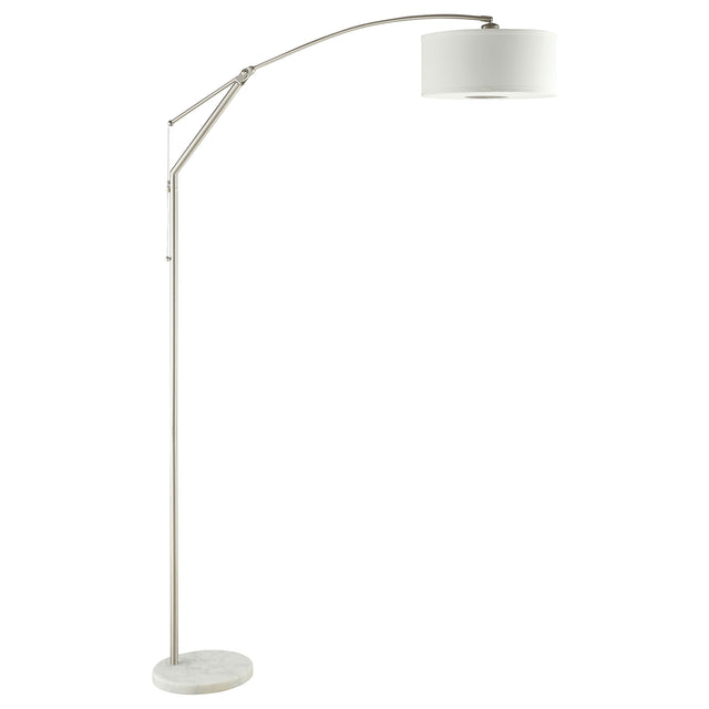 Furniture City Houma - Coaster - Moniz 81-inch Drum Shade Arc Adjustable Floor Lamp Chrome - 901490