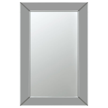 Furniture City Houma - Coaster - Pinciotti 36 x 24 Inch Beveled Frame Wall Mirror Silver - 901783