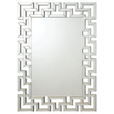 Furniture City Houma - Coaster - Forman 38 x 48 Inch Greek Motif Frameless Wall Mirror Silver - 901786
