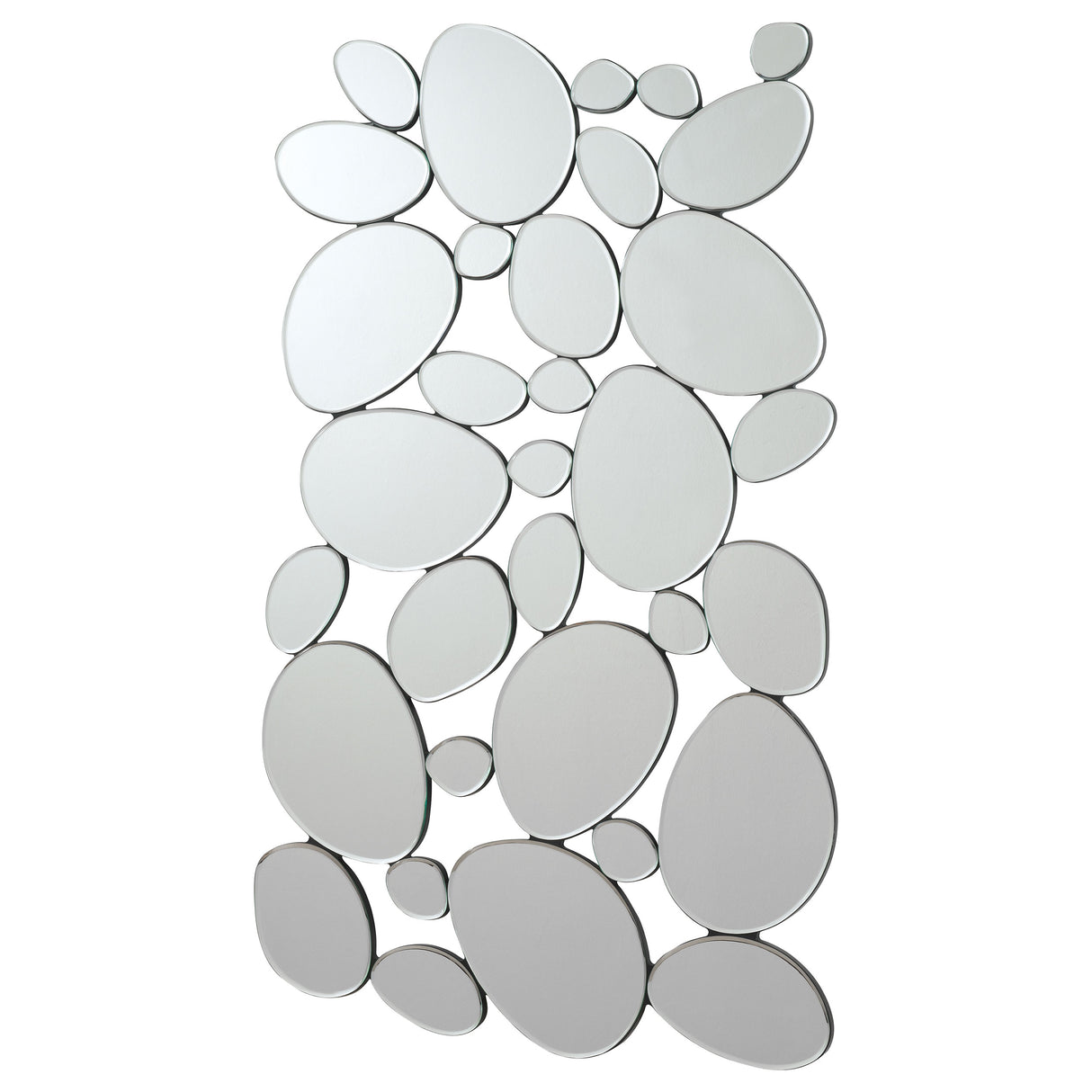 Furniture City Houma - Coaster - Topher 29 x 51 Inch Pebble Themed Wall Mirror Silver - 901791