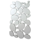 Furniture City Houma - Coaster - Topher 29 x 51 Inch Pebble Themed Wall Mirror Silver - 901791