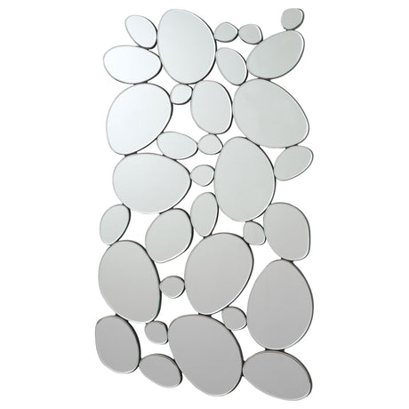 Furniture City Houma - Coaster - Topher 29 x 51 Inch Pebble Themed Wall Mirror Silver - 901791