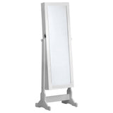 Furniture City Houma - Coaster - Zayas Cheval Mirror with Jewelry Storage White - 901827