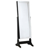 Furniture City Houma - Coaster - Cortez Cheval Mirror with Jewelry Storage Black - 901828