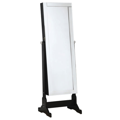 Furniture City Houma - Coaster - Cortez Cheval Mirror with Jewelry Storage Black - 901828