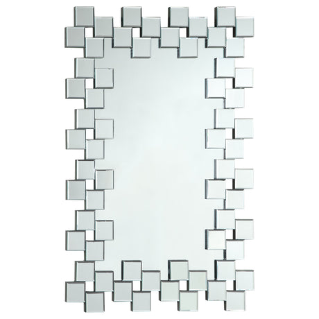 Furniture City Houma - Coaster - Pamela 32 x 47 Inch Rectangular Frameless Wall Mirror Silver - 901838