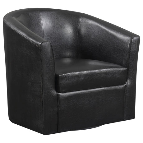 Furniture City Houma - Coaster - Turner Upholstered Barrel Back Swivel Chair Dark Brown - 902098