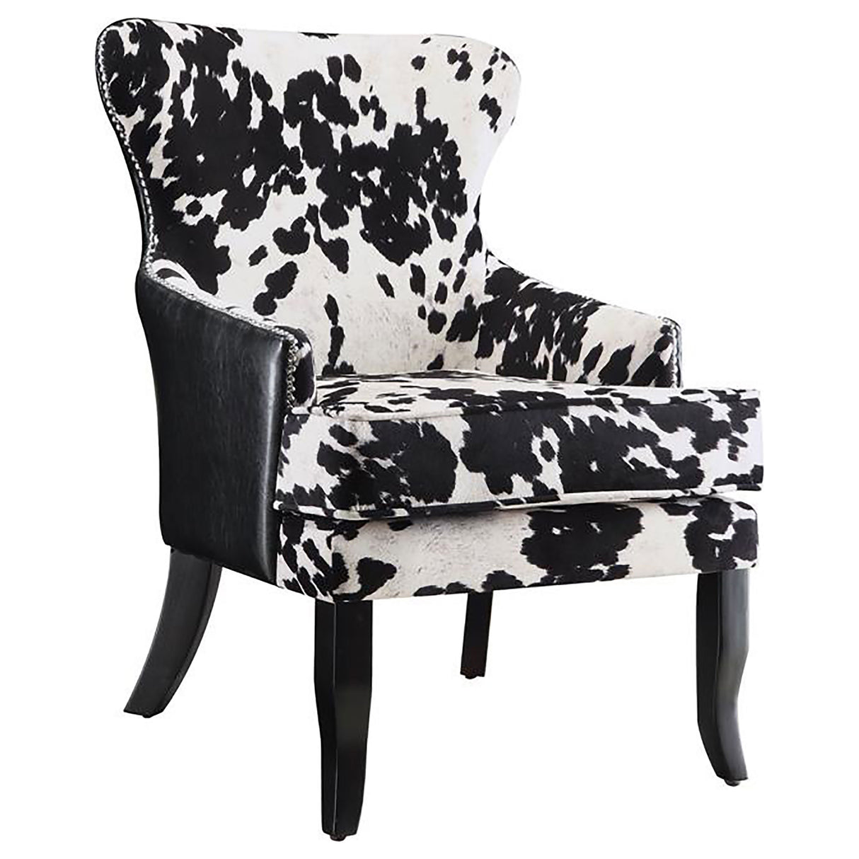 Furniture City Houma - Coaster - Trea Cowhide Print Upholstered Accent Chair Black and White - 902169