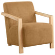 Furniture City Houma - Coaster - Diego Upholstered Accent Arm Chair with Wood Arms Honey - 902268