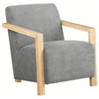 Furniture City Houma - Coaster - Diego Upholstered Accent Arm Chair with Wood Arms Grey - 902269