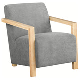 Furniture City Houma - Coaster - Diego Upholstered Accent Arm Chair with Wood Arms Grey - 902269