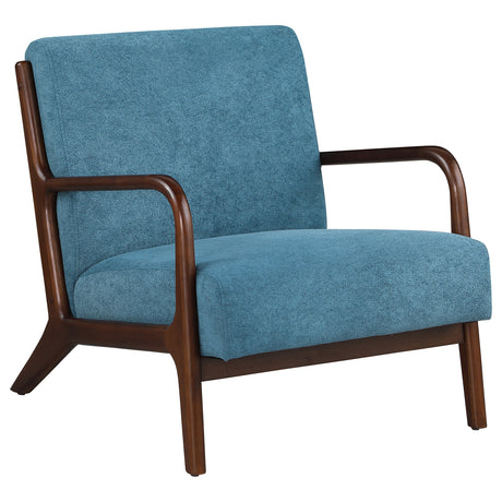 Furniture City Houma - Coaster - Foster Upholstered Wood Frame Accent Chair Peacock Blue - 902272
