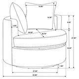 Debbie Upholstered Swivel Accent Chair Camel