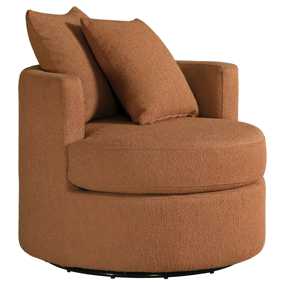 Furniture City Houma - Coaster - Debbie Upholstered Swivel Accent Chair Burnt Orange - 902275