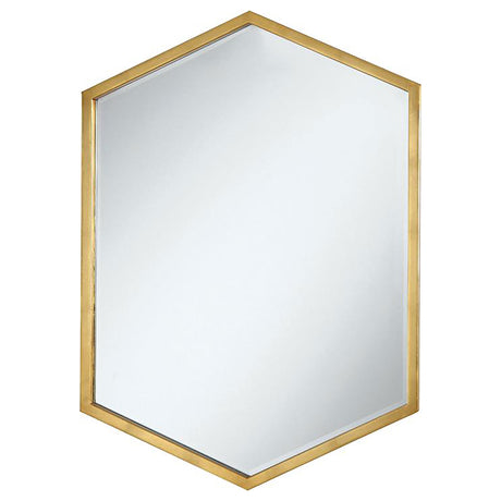 Furniture City Houma - Coaster - Bledel 24 x 34 Inch Hexagonal Wall Mirror Gold - 902356