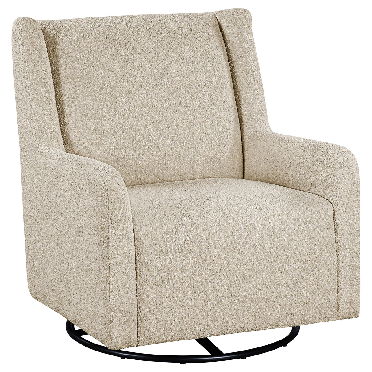 Furniture City Houma - Coaster - Serra Boucle Upholstered Swivel Glider Recliner Sandy Beige - 902453