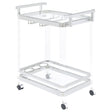 Furniture City Houma - Coaster - Jefferson 2-tier Glass Shelf Acrylic Bar Cart Chrome - 902589