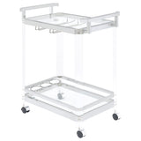 Furniture City Houma - Coaster - Jefferson 2-tier Glass Shelf Acrylic Bar Cart Chrome - 902589