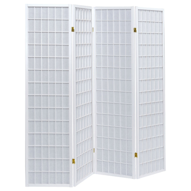 Furniture City Houma - Coaster - Roberto 4-Panel Room Divider Folding Shoji Screen White - 902626