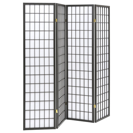 Furniture City Houma - Coaster - Roberto 4-Panel Room Divider Folding Shoji Screen Dark Grey - 902631