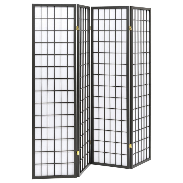 Furniture City Houma - Coaster - Roberto 4-Panel Room Divider Folding Shoji Screen Dark Grey - 902631