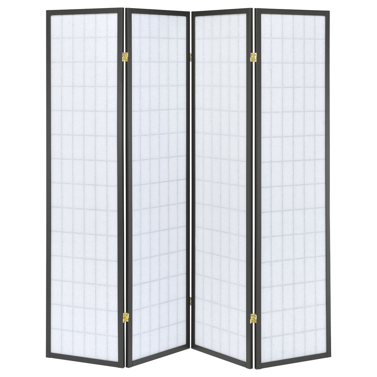 Roberto 4-Panel Room Divider Folding Shoji Screen Dark Grey