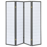 Roberto 4-Panel Room Divider Folding Shoji Screen Dark Grey