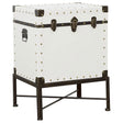 Furniture City Houma - Coaster - Nancy Upholstered Vintage Side Table Storage Trunk White - 902819