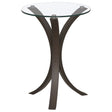 Furniture City Houma - Coaster - Edgar Round Glass Top Accent Side Table Cappuccino - 902867