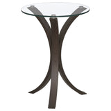 Furniture City Houma - Coaster - Edgar Round Glass Top Accent Side Table Cappuccino - 902867