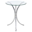 Furniture City Houma - Coaster - Eloise Round Glass Top Accent Side Table Chrome - 902869