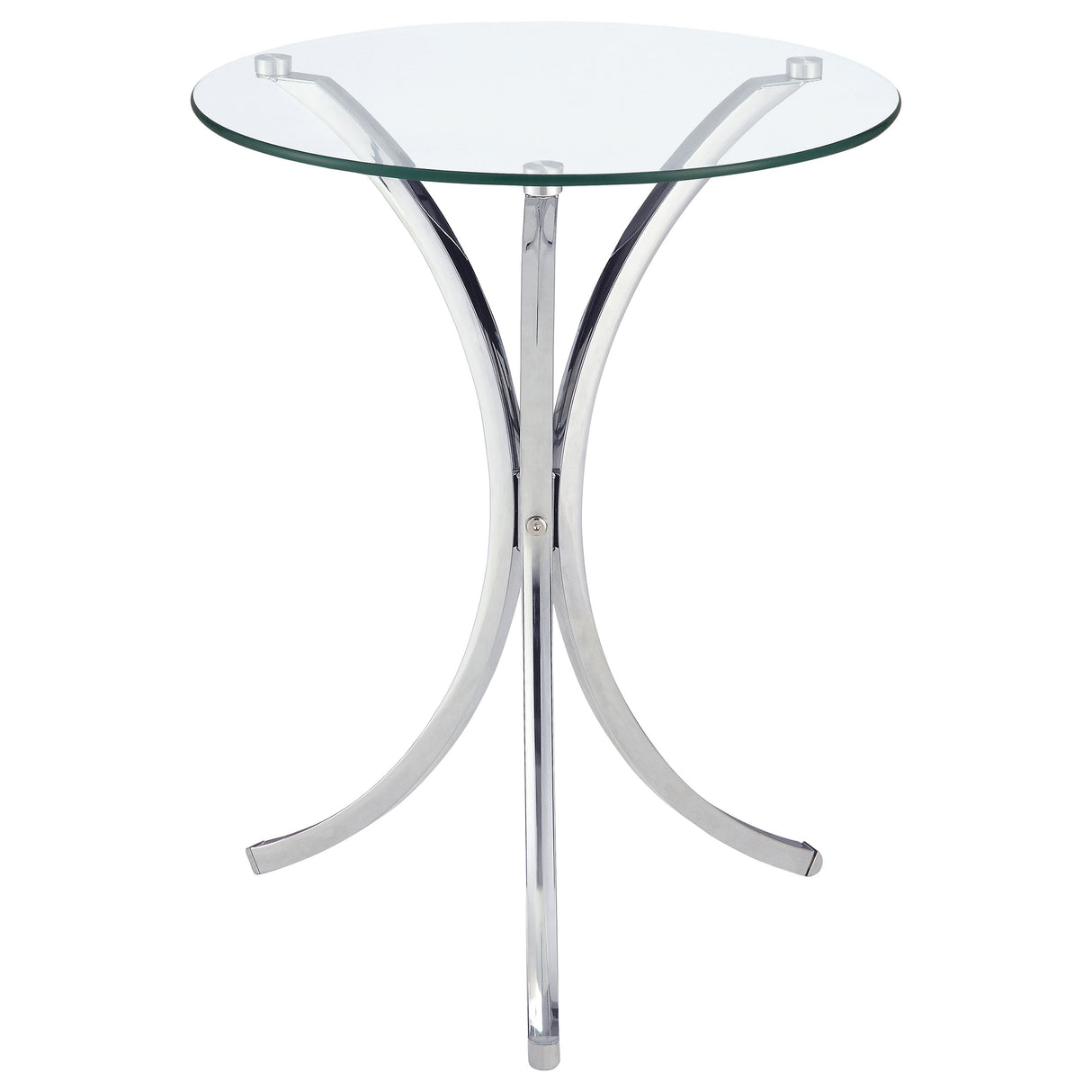 Furniture City Houma - Coaster - Eloise Round Glass Top Accent Side Table Chrome - 902869