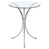 Furniture City Houma - Coaster - Eloise Round Glass Top Accent Side Table Chrome - 902869