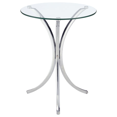Furniture City Houma - Coaster - Eloise Round Glass Top Accent Side Table Chrome - 902869